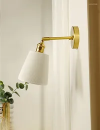 Wall Lamps Nordic Style Lamp Ceramic With Switch For Living Room Bedroom Vintage Sconce Lights Adjustable Brass Bedside Reading Light