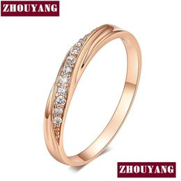 Band Rings Wedding Ring For Women Lovers Simple Cubic Zirconia Rose Gold Colour Fashion Jewellery Zyr314 Zyr317 Drop Delivery Je Dhgarden Ot6Cn