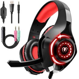 Cell Phone Earphones RGB Gaming Headset for PS4 PS5 Xbox One Switch PC Deep Bass Stereo Sound Wired Over-Ear Headphones with Noise Cancelling Mic Gift YQ231120
