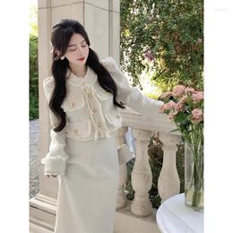 Work Dresses Two-piece Set For Women In Autumn French Style Small Fragrant Jacket And Skirt Suit Fashionable Single-breasted