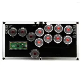 Game Controllers Mini HitBox SallyBox With Gamerfinger Caps LED Light Fighting Stick Controller WASD Mixbox Mechanical Switches Support PC