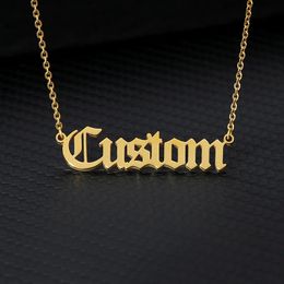 Pendant Necklaces Old UK Custom Name Necklace Mens Stainless Steel Jewelry Personalized Gothic 231120