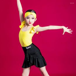 Stage Wear Latin Practise Girls Skirt Set Ballroom Clothes Modern Dancewear Salsa Clothing Costume Tango Dancing Outfit DL9045