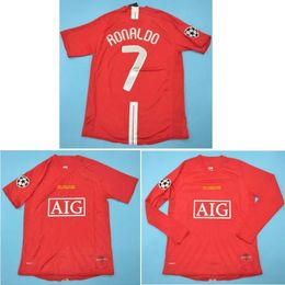 Top 2008 FINAL MOSCOW RONALDO Retro Jerseys Classic Vintage 08 09 SCHOLES VIDIC Soccer jersey ROONEY football shirts GIGGS utd maillot de foot