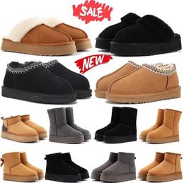 UGGsity slippers Designer Boots Tasman Tazz Chestnu Slipper Fluffy Platform Scuffs Wool Shoes Sheepskin Classic Brand Casual Womens 4565ess