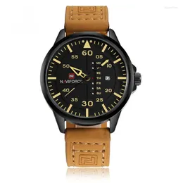 Wristwatches Waterproof Men's Wristwatch Leather Strap Calendar Fashion Simple Luxury Business Sports Quartz Watches For