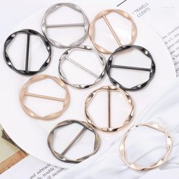 Brooches Multifunctional T-shirt Shirt Hem Knot Buttons Ring Metal Corner Buckle Silk Scarf Clothing Decoration Accessories