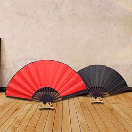 Decorative Figurines 8 Inch Silk Cloth Blank Chinese Folding Fan Wooden Bamboo Antiquity For Calligraphy Painting Home Decor