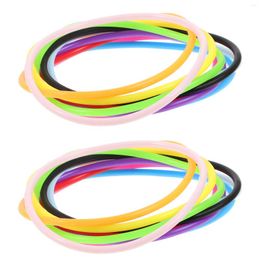 Charm Bracelets 100 Pcs Colorful Rubber Bracelet 80s Jewelry Women Gift Party Favors Silica Gel Girls Miss Hair Ties Rave