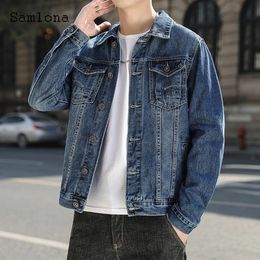 Men's Jackets Single Breasted Mens Demin Jackets Spring Lapel Collar retro Jacket Autumn Outerwear Fashion Men Clothing Plus Size S-5XL 231118