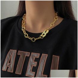 Chains Thick Letter B Chain Choker Necklace Women Copper Alloy Minimalist Chunky Collar Necklaces Jewellery 2021 Drop Delivery Dhgarden Otlok