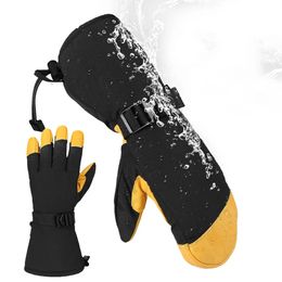 Ski Gloves OZERO Ski Gloves Winter Waterproof Snowboard Snowmobile Skiing Motorcycle Riding Warm Thermal Mittens Men Plus Size XXL Long 231120