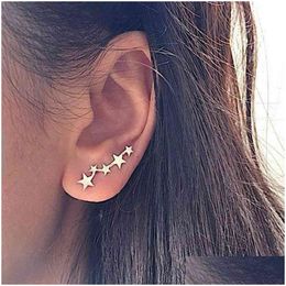 Stud Moon Star Ear Climber Tiny Stud Earrings For Women Everyday Teen Mothersday Celestial Birthday Gift Jewelry Earrring Dr Dhgarden Otunb