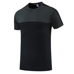 Men's T-Shirts Fitness New Short Sleeve Summer Breathable Fashion Patchwork Quick Dry Tee Training Elastic Men Exercise Reflective Shirts 230420