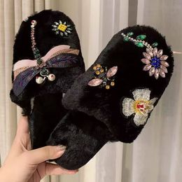 Winter Cotton Slippers Personality Cartoon Plus Velvet Warm Indoor Quiet Non-Slip Fashion Casual Beautiful Cotton Shoes