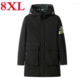 Men's Down Plus Size 8XL 7XL 6XL 5XL Winter Jacket Men Hat Detachable Warm Coat Causal Parkas Cotton Padded Clothing