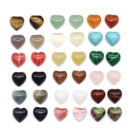 Loose Gemstones Heart Stone Cabochon Love Chakra Beads Gemstone Healing 20Pcs 10Mm Crystal Stones Many Colours Wholesale For Jewellery Dhudv