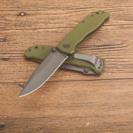 Top Quality G1017A Survival Folding Knife 8Cr13Mov Titanium Coating Drop Point Blade Green G10 Handle Outdoor Camping Hiking Fishing EDC Pocket Knives