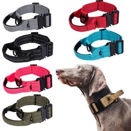 Dog Collars Leashes Heavy Dog Collar Tactical Collar Leash Set Adjustable Reflective Dog Training Collars for Medium Large Dogs Accessories Hunting 230419