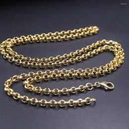 Chains Real 18K Yellow Necklace For Women Men 4mm Width Rolo Link Jewellery 65cm Length Stamp Au750 26inchL