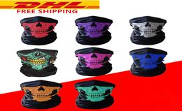 Halloween Face Masks Festival Skeleton Skull Masks Outdoor Motorcycle Bicycle Multi function Neck Warmer Ghost Half Face Magic Sca9771759