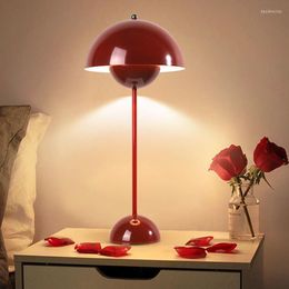 Table Lamps Nordic Mushroom Flower Bud Led Touch Lamp Desk Night Light Creative Bedroom Bar Restaurant Simple Decor