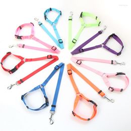 Dog Collars Pet Car Safety Leash Ring Seat Belt Rear Name Tag Collar Harness And Set Auto