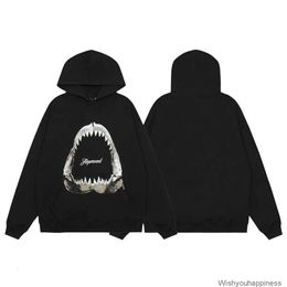 Sweatshirts Mens Womens Designer Hoodies Fashion Streetwear Report American Shark Teeth Printed Pattern Mens Pure Cotton Loose Hooded Long Sleeve Sweater