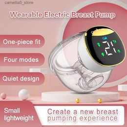 Breastpumps MY-373 LED Breast Pump Intelligent Electric Wearable Breasts Press Machine Automatic Silent Pumps Transparent Pumping Machines Q231120