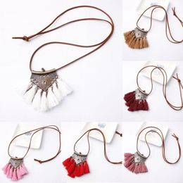 Choker Lychee Vintage Bohemian Sweater Necklace Tassel Alloy Jewelry Women Statement Gift Fashion Casual