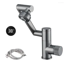 Bathroom Sink Faucets Brass Basin Faucet Digital Display Washbasin For Five Spray Modes