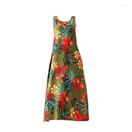 New Casual Dresses Printed Maxi Dress 2024 Vintage Women Sundress Summer Long Vestido Female O Neck Party Robe Femme Femininas Kaftan