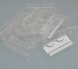 DIY whole 100pack plastic clear lash trays 25mm mink lash holder eyelash tray for eyelash packaging box square case vendors5216292