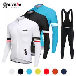 Cycling Jersey Sets Cycling Jersey Set Raphaful Men Long Sleeves Bike Jersey Suit 19D Gel Pad Pants Autumn MTB Cycling Clothing Bicycle Uniform 231120