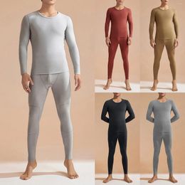 Running Sets Silk Thermal Underwear Set Thickened Seamless Autumn Clothes Men Regular Fit Suits Mens Wool Suit Big And Tall