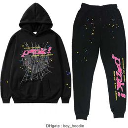 Mens Women Hoodies Young Thug High Quality Designers Hip Hop P*nk Web Puff Print Sp5der 555555 Hoodie Angel Spider Sweatshirts Heavy Fabric Pullover 2BMD