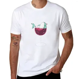 Men's Polos Whale Wine T-Shirt Summer Clothes Short Sleeve Custom T Shirts Cute Mens Clothing