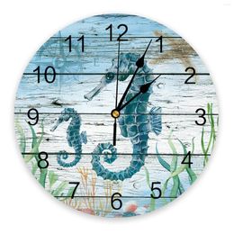 Wall Clocks Ocean Theme Animal Seahorse Starfish Clock Modern Design Living Room Decoration Mute Watch Home Interior Decor