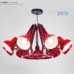 Pendant Lamps Nordic Art Spider Light Ndustrial Wind Wrought Iron For Living Room Bedroom Meeting Bar Led Lights