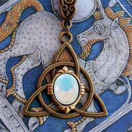 Pendant Necklaces Classic Delicate Bohemian Inlaid Cz Celtic Knot Necklace Men Women Vintage Viking Amulet Jewelry Gift For Couples