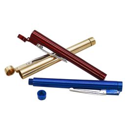 Smoking Colourful Zinc Alloy Dry Herb Tobacco Preroll Cigarette Holder Saver Tube Storage Tube Pen Style Portable Snuff Hide Stash Case Jars