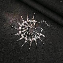 Link Bracelets 2023 Trending Thorny Spine Punk Goth Unisex Fishbone Metal Bangle Charm Bracelet For Women Men Party Jewellery Gifts