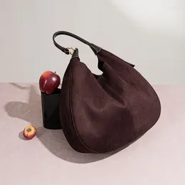 Evening Bags Fashion Velvet Handbags Hobo Shape Tote Shoulder Ladies Female Genuine Leather Large Capacity Top Handle Bag