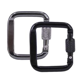 5 PCSCarabiners Small Carabiners Keychain Belt Buckle Hooks Safe Multi-Function Square Mini Hanging Buckle Aluminium Alloy Carabiner For Outdoor P230420