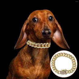 Dog Collars Thick Chain Necklace For Men Leash Ornament Rhinestones Alloy Collar Delicate Decor Man