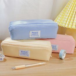 Large Capacity Pen Case Pencil Pouch Cosmetic Storage Bag Zippered Desk Organizer For Children Home Travel School