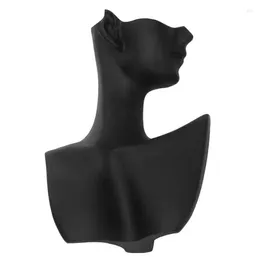 Jewellery Pouches Necklace Display Bust Black Resin Elegant Earrings Mannequin Stand For Store