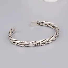 Link Bracelets Vintage Punk Hiphop Thai Silver Charm Bracelet Bangle For Women Party Wedding Classic Jewelry Gifts E1259