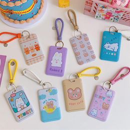 Card Holders Cute Girls Portable Bus Holder Lanyard Bank Bag Driver's License Case Korea Student Pendant Accessories