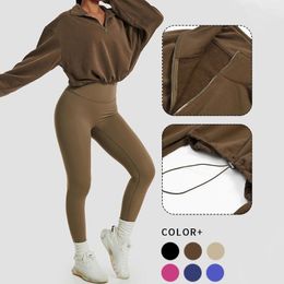 Active Shirts WISRUNING Sports Top With Zipper Sleeves Short Sweatshirt For Fitness Drawstring Yoga Jacket Workout Cloth Sportswear Women